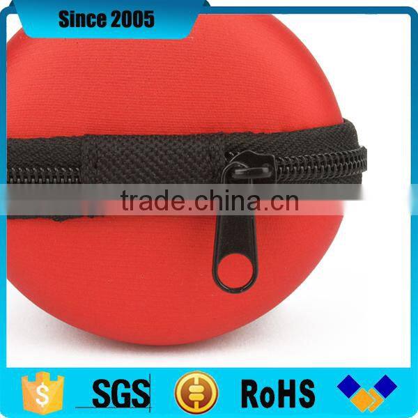 custom shape red pu leather eva travel zipper case