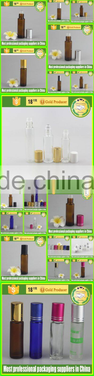 black essential oil roller bottles with glass ball