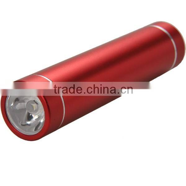 2-In-1 Cylindrical Mobile Power Bank with Flashlight