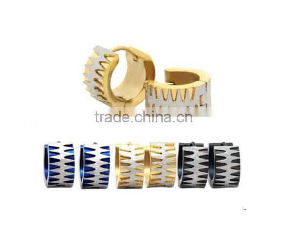 Stainless Steel newest style polished with IP-plated Hinged Hoop earrings