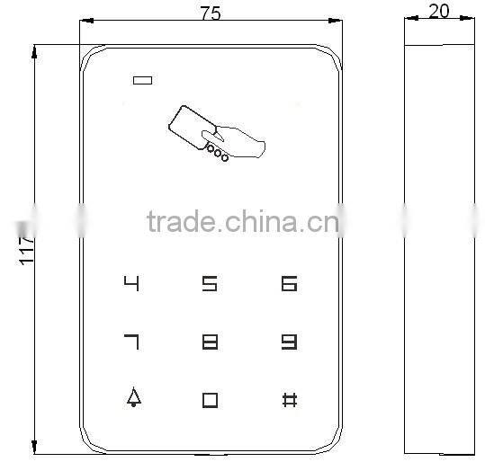 Touch keypad standalone single door Access Controller, Door Access Control with card Reader
