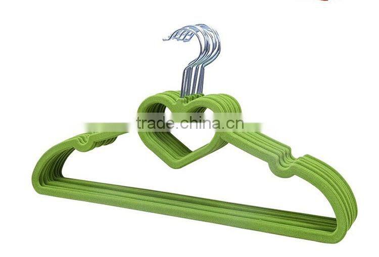 Non Slip Flocked Velvet Heart Coat Clothes Garment Hangers