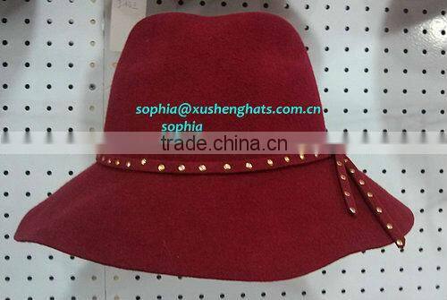 2013 wholesale 100% wool felt ladies' fashion hat