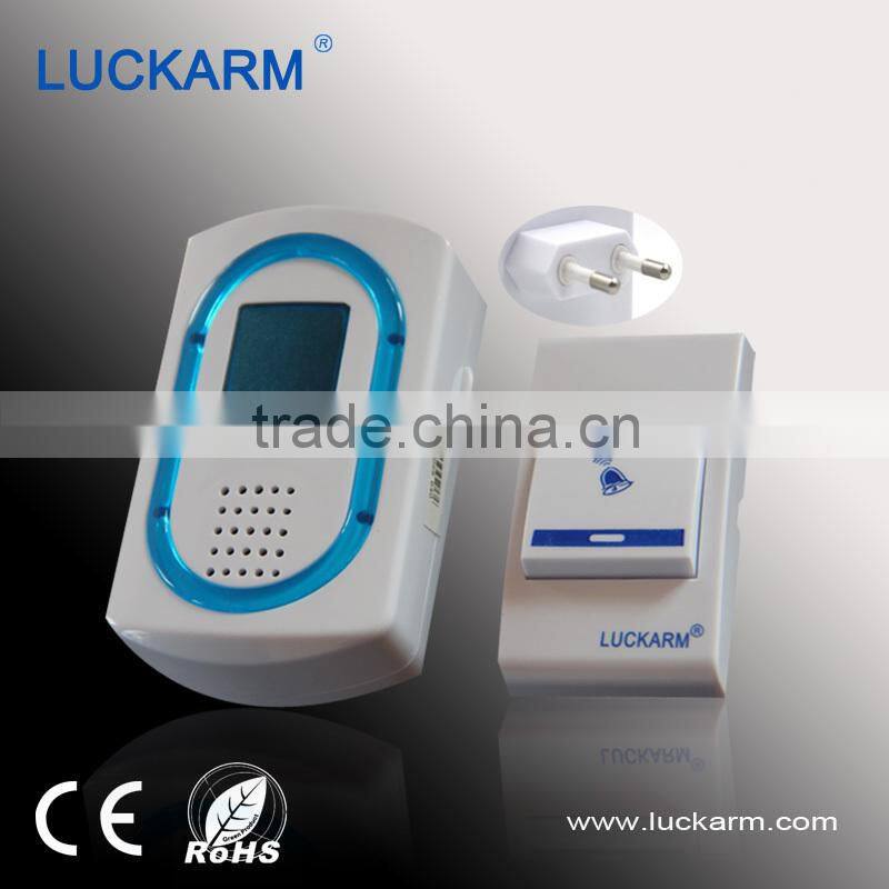 LRK hot sell AC power 220v plug wireless digital door chime and switch push button