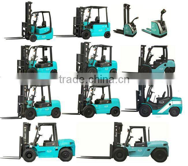 Two stage full free mast diesel forklift truck in block making machine