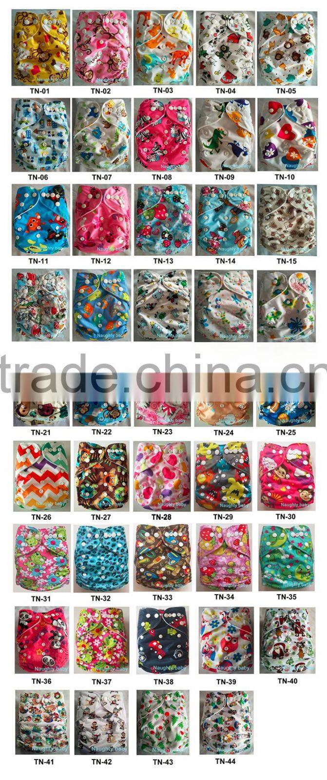 Naughty baby brand Wholesale Eco friendly TPU printed pocket baby cloth diaper cartoon printed baby cloth nappy cover