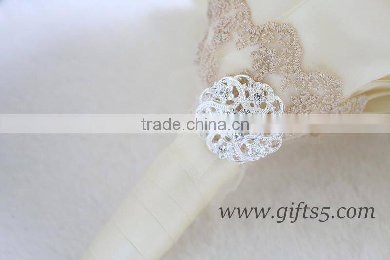 Wedding Bouquet Purple Pink White Roses Bridal Bouquet with Pearls