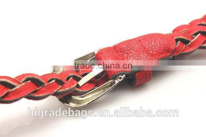 hot sale women braided belt with Pu leather