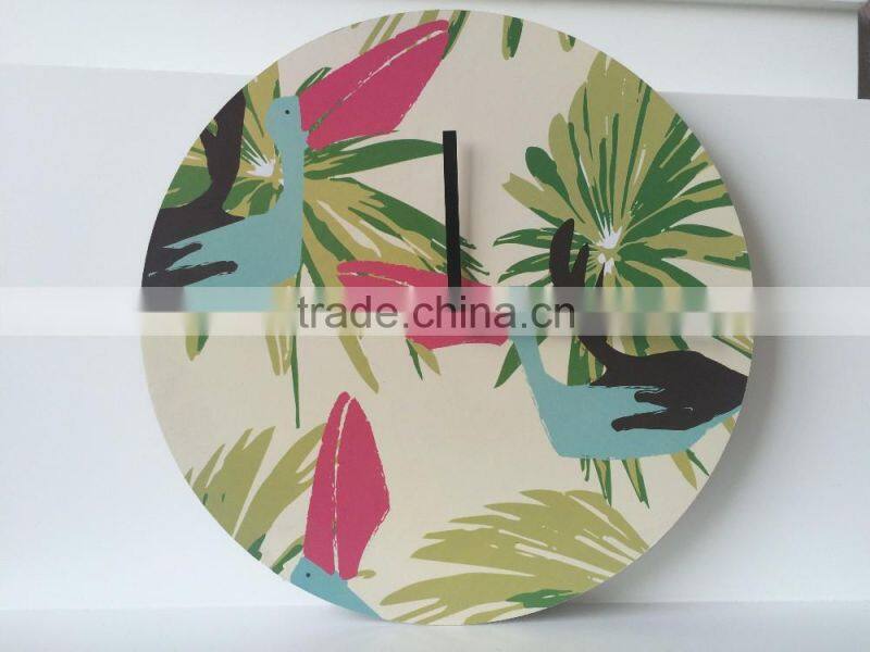 fine summertime flower decorative wholesale wooden handmade wall clock