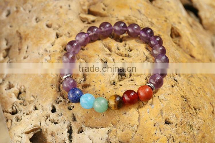 hot sale stone jewerly bracelet amethyst beads bracelet