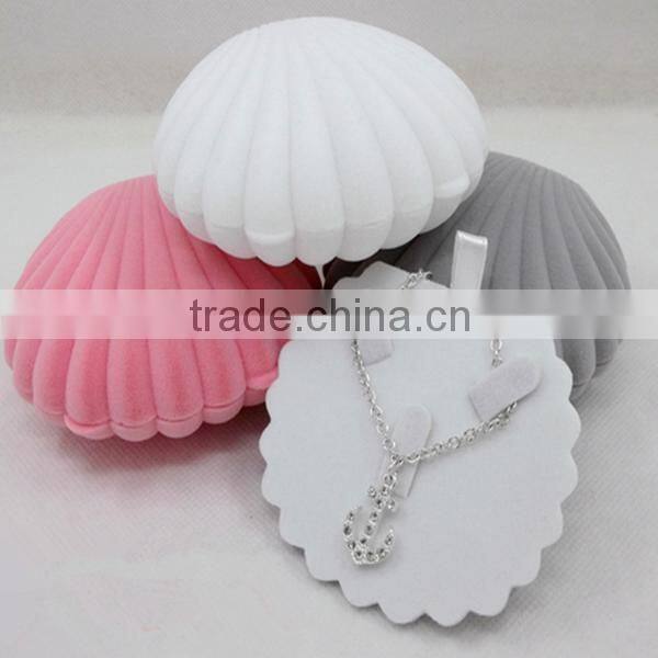 Velvet shell shape box shell ring box velvet packaging box ring box