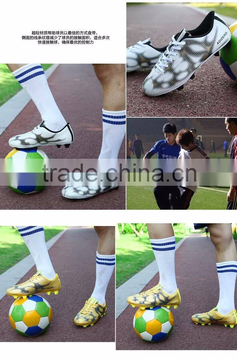 2016 latest high quality breathable PU + Rubber materials indoor men soccer shoes