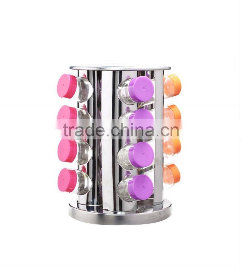 16 bocaux verre support inox