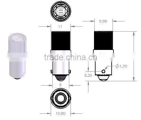 Indicators BA9S T10-HP6 LED Bulb