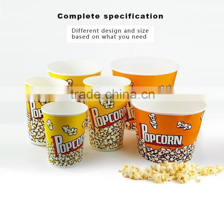 Disposable custom printed paper popcorn bucket
