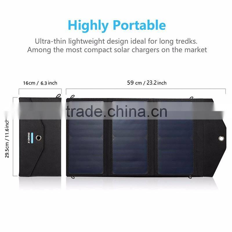 High efficiency 20W waterproof foldable solar mobile phone charger