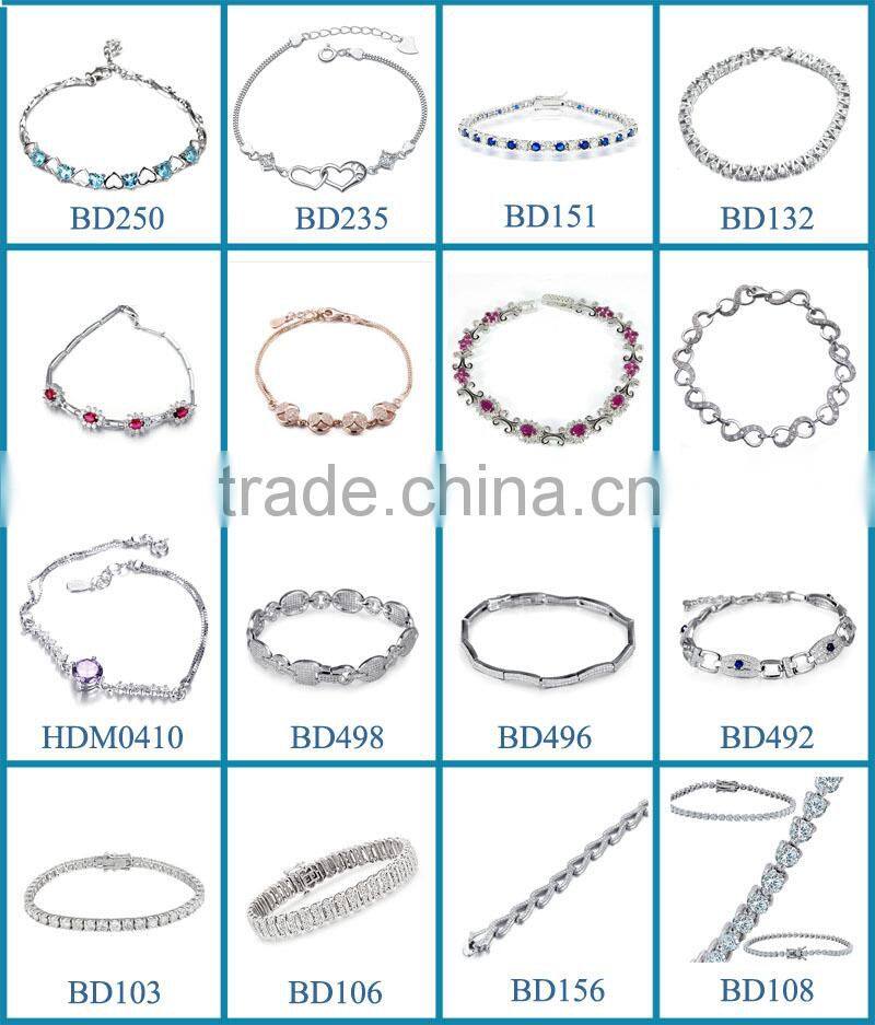 China Supplier 925 Sterling Silver micro pave bracelet