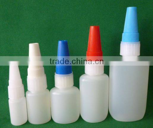 HDPE super glue bottle with needle dropper