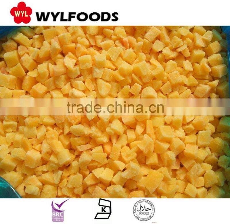 China vegetables Frozen IQF yellow peach dices fruit