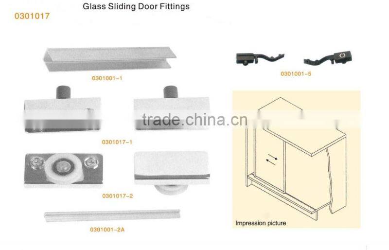 aluminum, steel and PA6 (nylon) accessories for glass sliding door