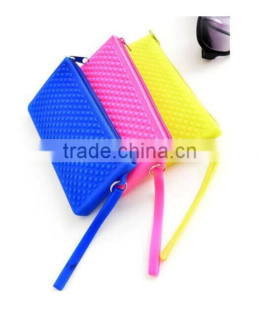 Colorful wholesale promotional gift silicone zip pouch