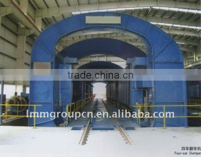 "O" type dual rotary railcar dumper with side arm charger for cement plant