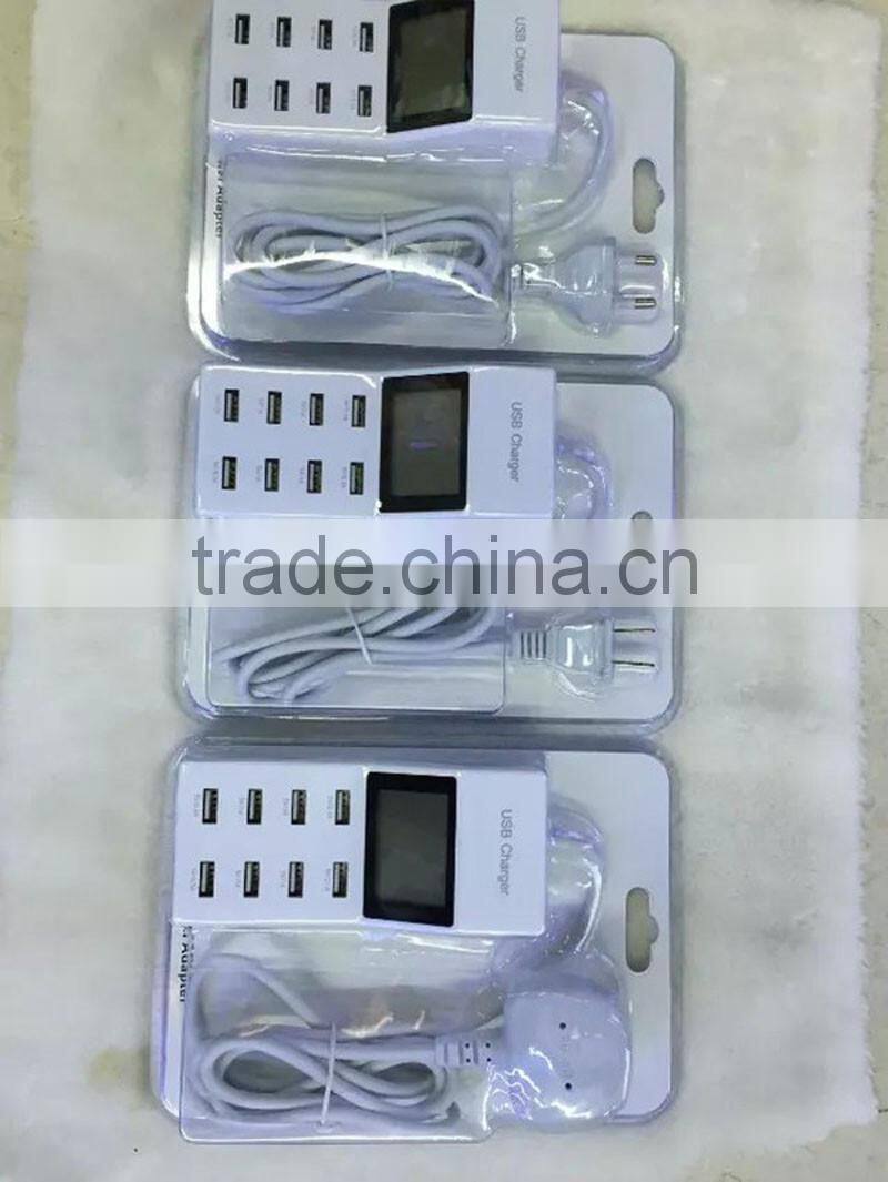 Wholesales USB socket EU/USA/AU/UK USB plug fast 8 port USB charger