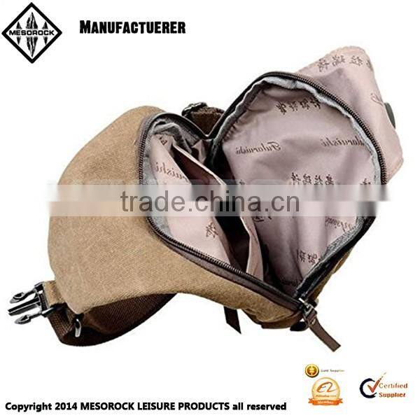 Outdoor Sports Casual Canvas Unbalance Backpack Crossbody Shoulder Bag Chest Bag Sling Bag