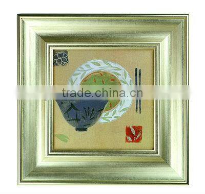 abstract oil painting of tea pots