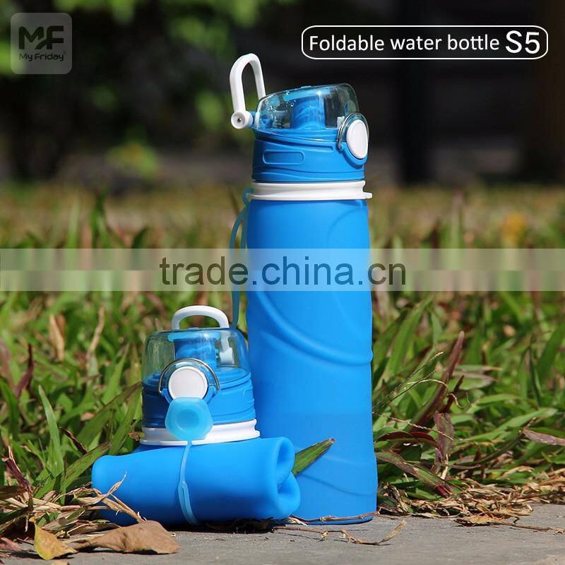 Use for Outdoors Travel Run Hiking Collapsible Silicone Water Bottle