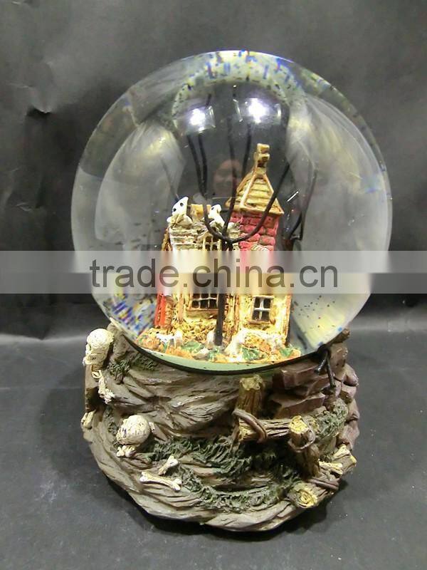 Novelty Halloween Resin Musical Snow Globe