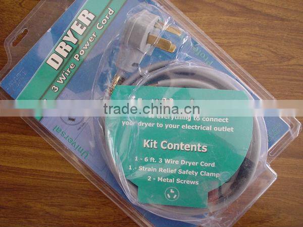 H20098 UL-listed 3 wire 40A dryer cord