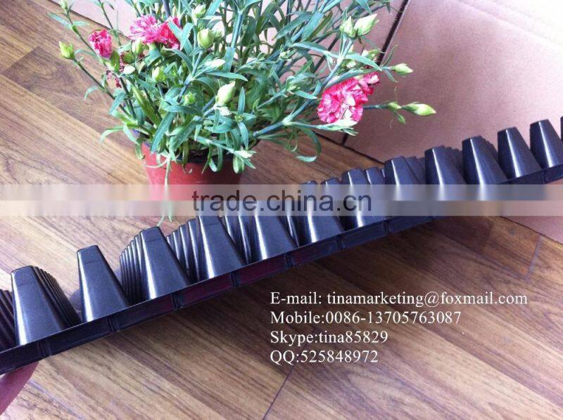 Custom Strong Quality Black Shining PS Plastic Flower Seed Starting Trays 98 Cell 530*280*55mm