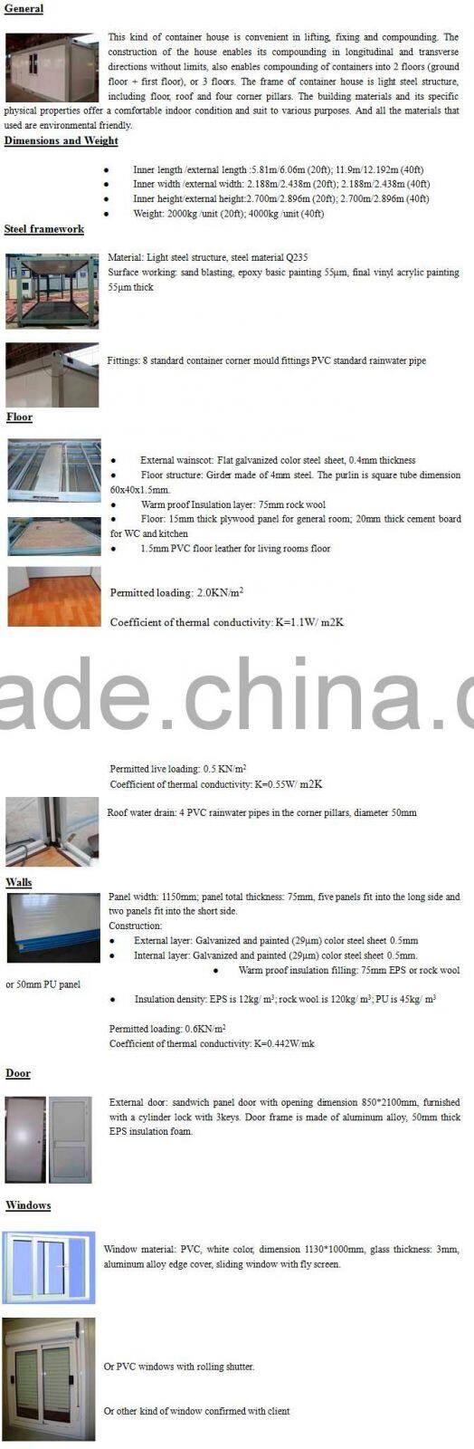 Flat packed container house for labor camp