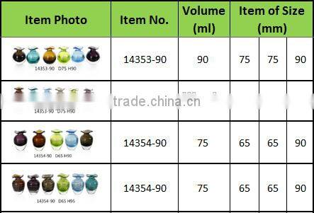 aroma reed diffuser with rattan sticks;decorative glass reed diffuser