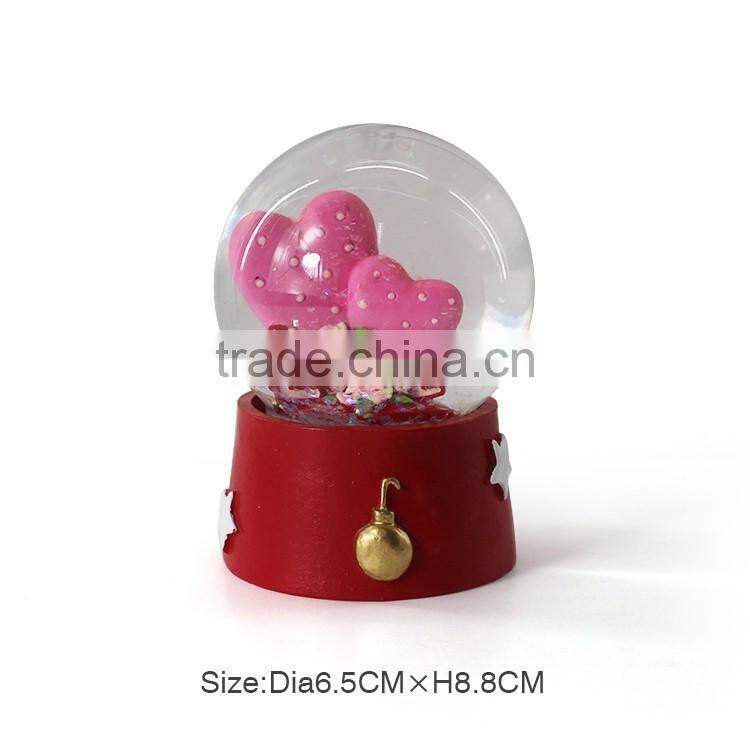 Double heart shape personalized snow globe