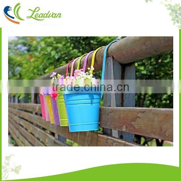 Unique white metal indoor round metal 7 inch small decorative flower plant pots