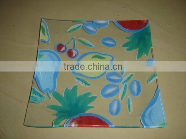 Fruit printing glass plate custom printing glass plate