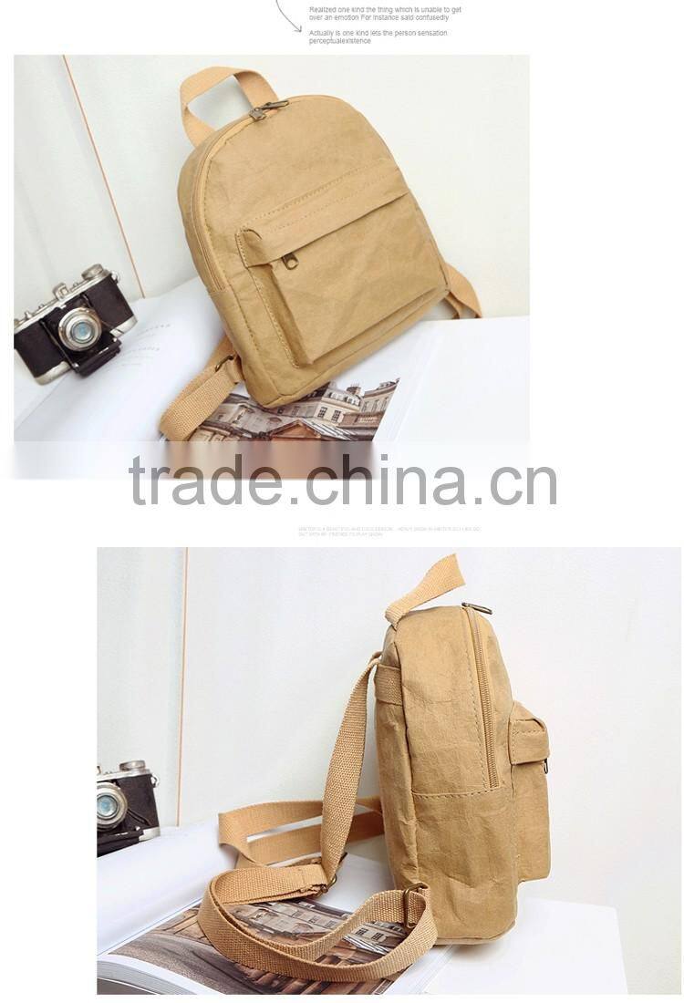 OEM factory direct sale daily carrying bag/washable kraft paper backpack