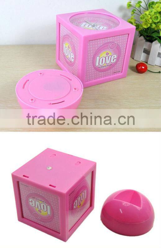 Supply creative fashion multifunction cube photo frame & alarm clock