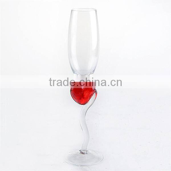 Hot Sale Red Wine Glass with silver or gold deco