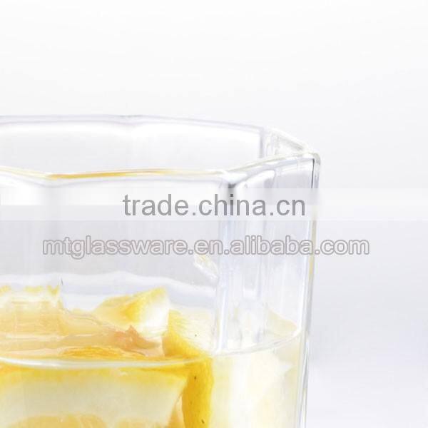2016 new style high quality clear polygon water glass