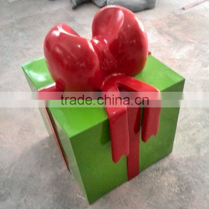 Outdoor FRP strong gift-box decoration