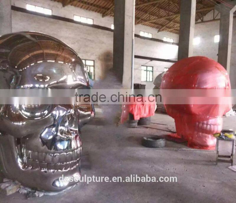 Large size metal skull decoration stainless steel sculptures