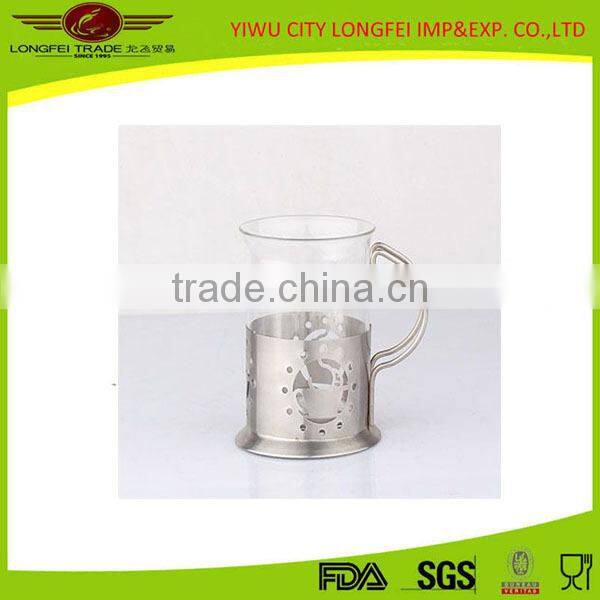 Heat-resistent Glass Tea Cup With Stainless Steel Handle
