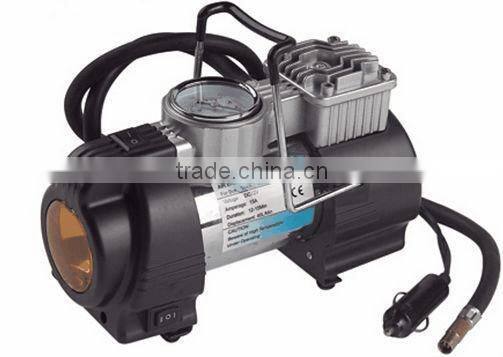 S80092 Metal Auto SUV Car Portable 12V Tire Compressor & Inflator Gauge LED Light