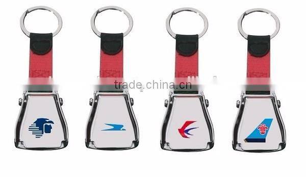 Custom Logo Mini Aircraft Buckle Seatbelt Keychain for Sky Team Airlines Corporate Gift & Merchandise