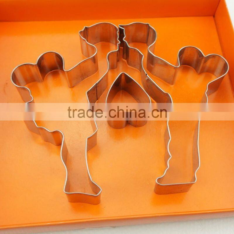 47040 wedding kissing shape stainless steel cookie cutter set