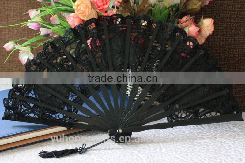 Nature bamboo lace wedding fan