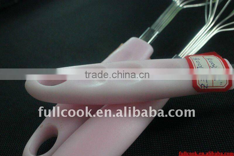 Stainless steel egg whisk w/colorful handle